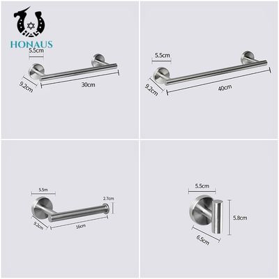 5 Pieces Bathroom Shower Accessories Wall Mounted Towel Racks 10KG capacity