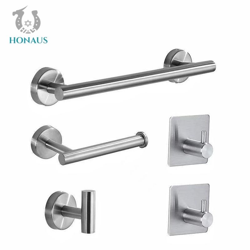 5 Pieces Bathroom Shower Accessories Wall Mounted Towel Racks 10KG capacity