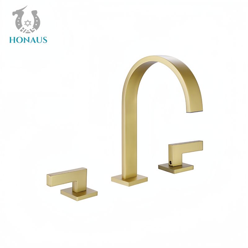 Black Gold Waterfall Basin Mixer Tap Gravity Casting Hot Cold Water Wash Basin
